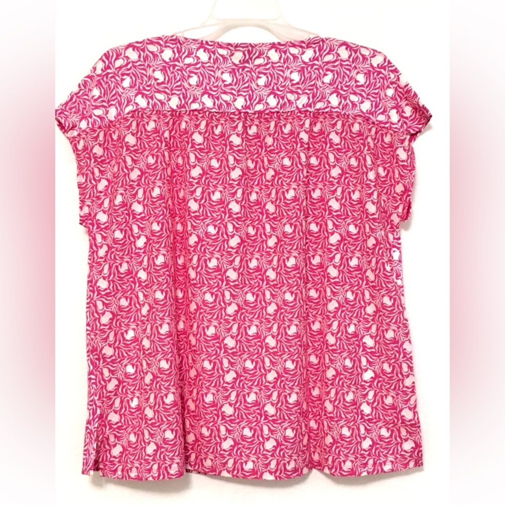 Style & Co Womens Plus Size 1X Mini Milo Pink Mix Media Fabric Tee Shirt Top - Picture 7 of 7